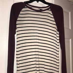Maroon and black striped Prince and Fox top